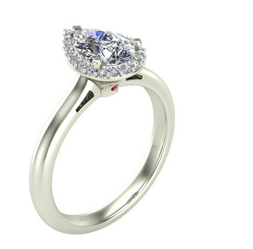 AH_McKenzie Pear Diamond Ring in 18kt White Gold AU